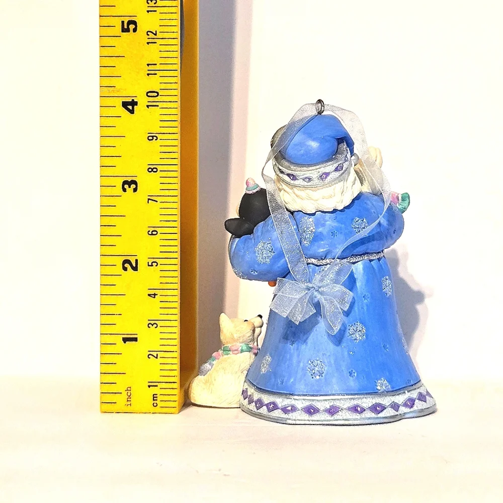 VTG '02 HALLMARK Woodland Friends Ornament Santa w Penguin Bunny Wolf, Orig Box